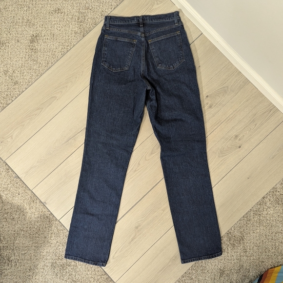 Abercrombie & Fitch size 4L 27 straight leg dark wash high rise jeans - Picture 3 of 8